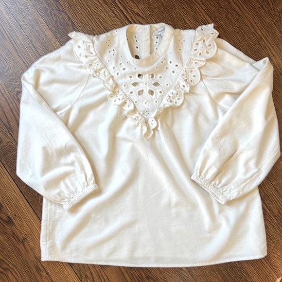 Madewell Embroidered Flannel Mockneck Top Size Small - Picture 13 of 14